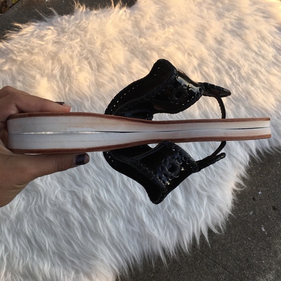 Jack Rogers Black Patent Leather Boating Sandals - Picture 6 of 7